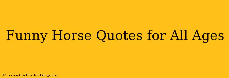 Funny Horse Quotes for All Ages