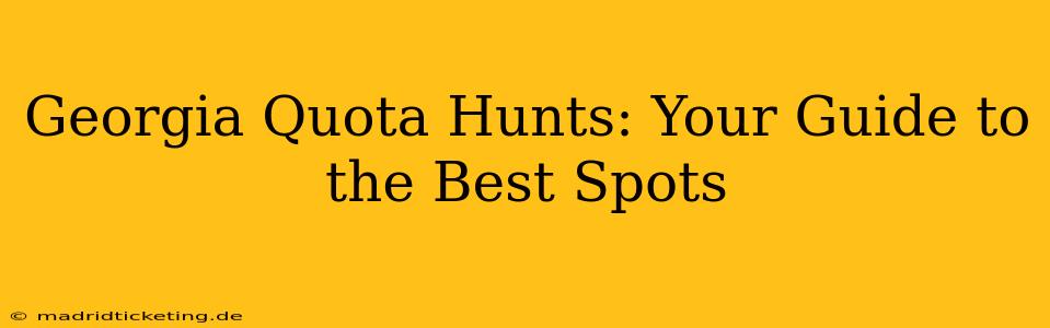 Georgia Quota Hunts: Your Guide to the Best Spots