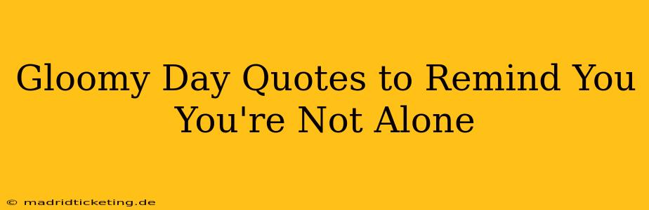 Gloomy Day Quotes to Remind You You're Not Alone