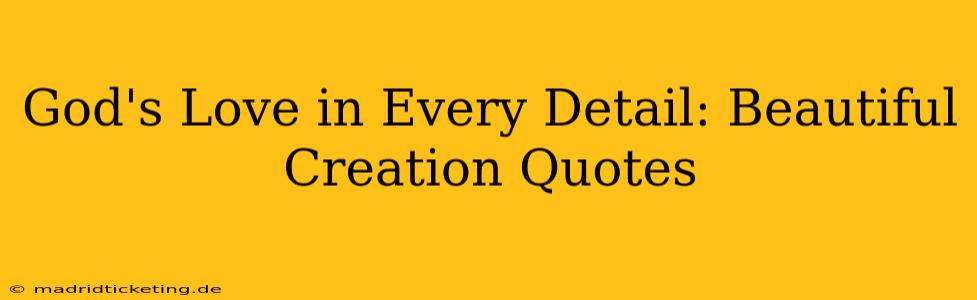 God's Love in Every Detail: Beautiful Creation Quotes