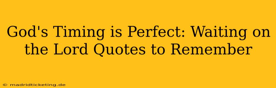 God's Timing is Perfect: Waiting on the Lord Quotes to Remember