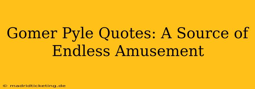 Gomer Pyle Quotes: A Source of Endless Amusement