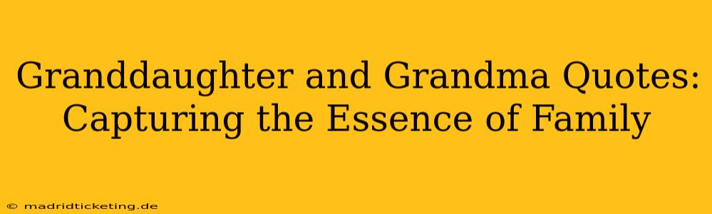 Granddaughter and Grandma Quotes: Capturing the Essence of Family