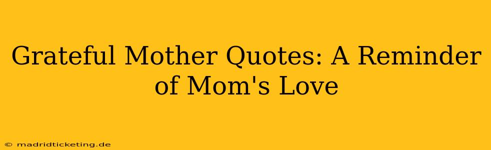 Grateful Mother Quotes: A Reminder of Mom's Love