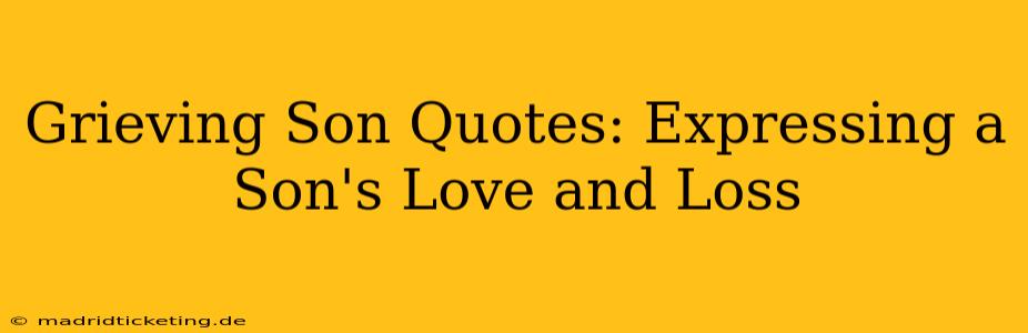 Grieving Son Quotes: Expressing a Son's Love and Loss