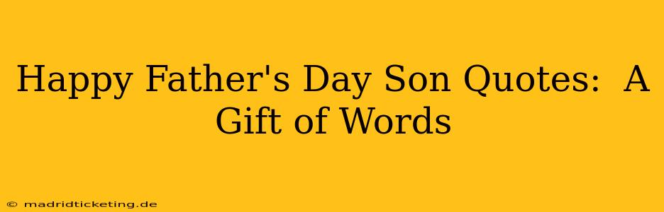 Happy Father's Day Son Quotes:  A Gift of Words