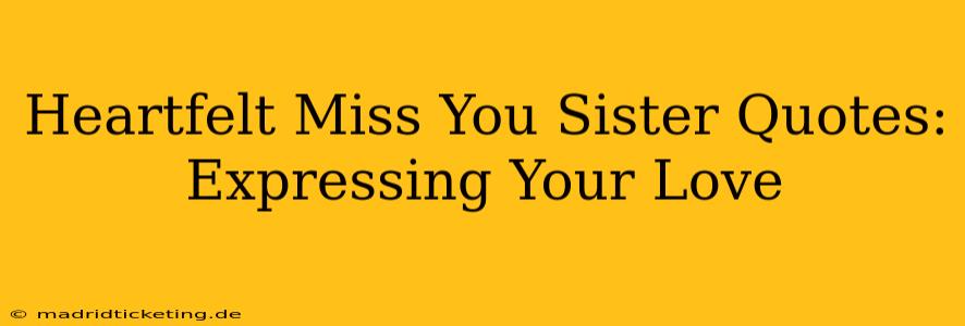 Heartfelt Miss You Sister Quotes: Expressing Your Love