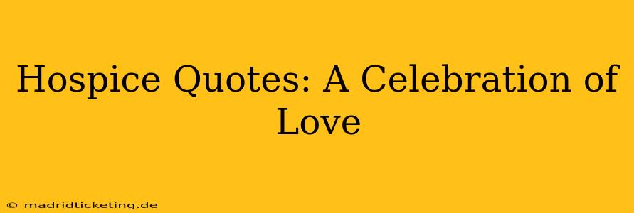 Hospice Quotes: A Celebration of Love