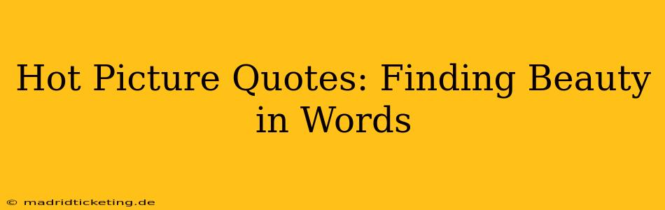 Hot Picture Quotes: Finding Beauty in Words