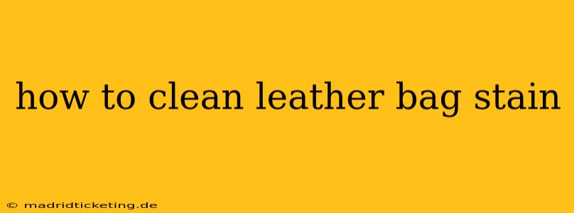 how to clean leather bag stain