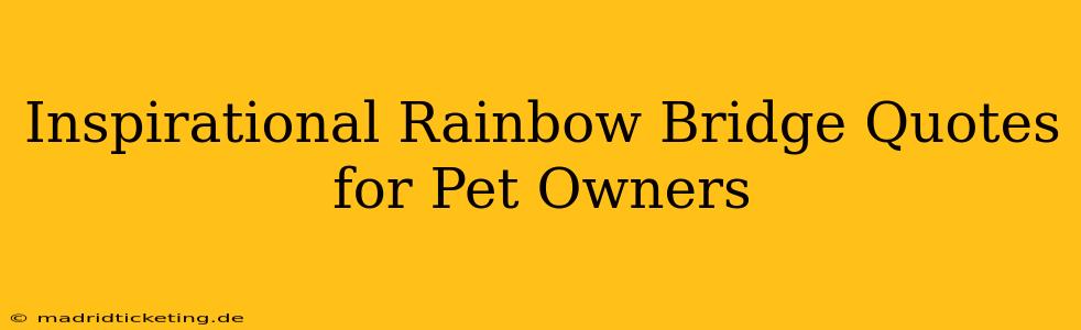 Inspirational Rainbow Bridge Quotes for Pet Owners