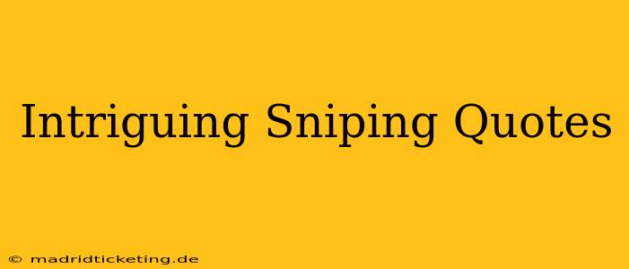 Intriguing Sniping Quotes