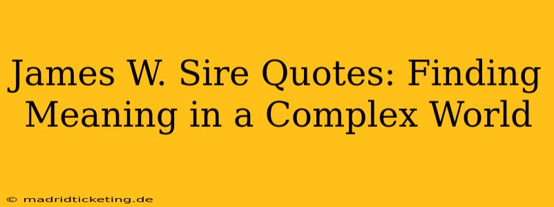 James W. Sire Quotes: Finding Meaning in a Complex World
