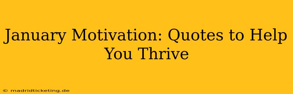 January Motivation: Quotes to Help You Thrive