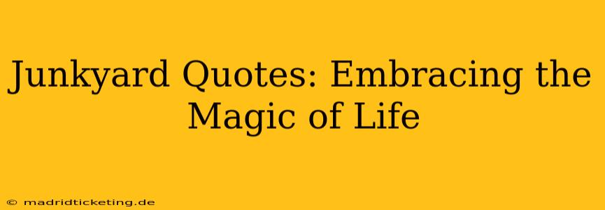 Junkyard Quotes: Embracing the Magic of Life