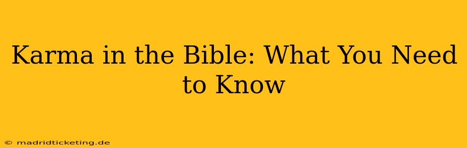 Karma in the Bible: What You Need to Know
