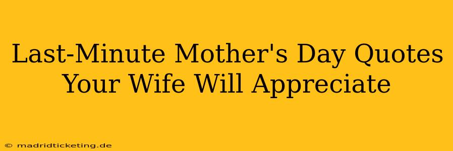 Last-Minute Mother's Day Quotes Your Wife Will Appreciate