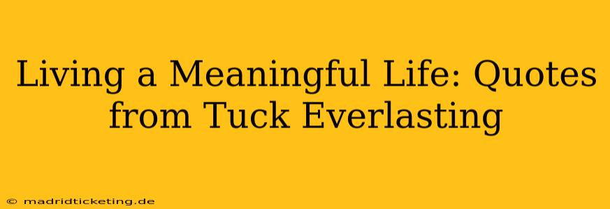 Living a Meaningful Life: Quotes from Tuck Everlasting
