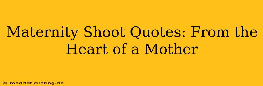 Maternity Shoot Quotes: From the Heart of a Mother