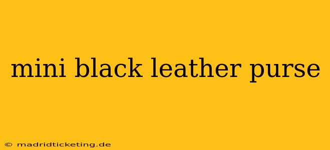 mini black leather purse