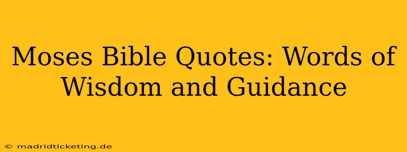 Moses Bible Quotes: Words of Wisdom and Guidance