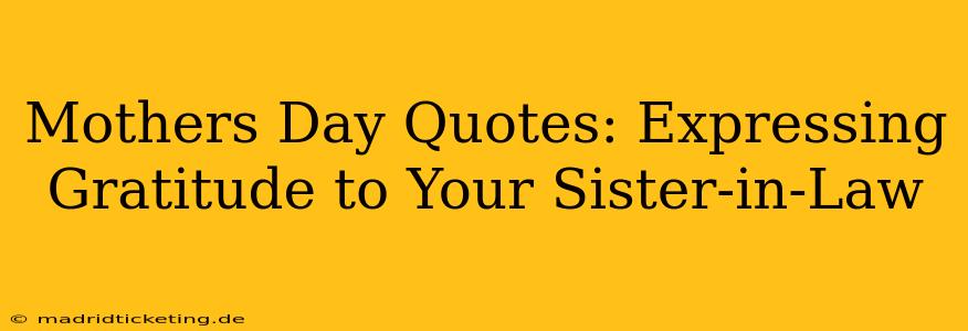 Mothers Day Quotes: Expressing Gratitude to Your Sister-in-Law