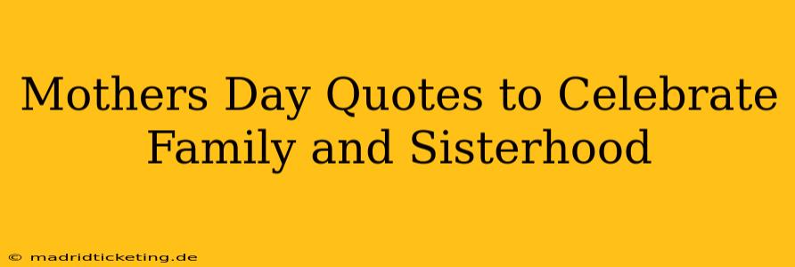 Mothers Day Quotes to Celebrate Family and Sisterhood