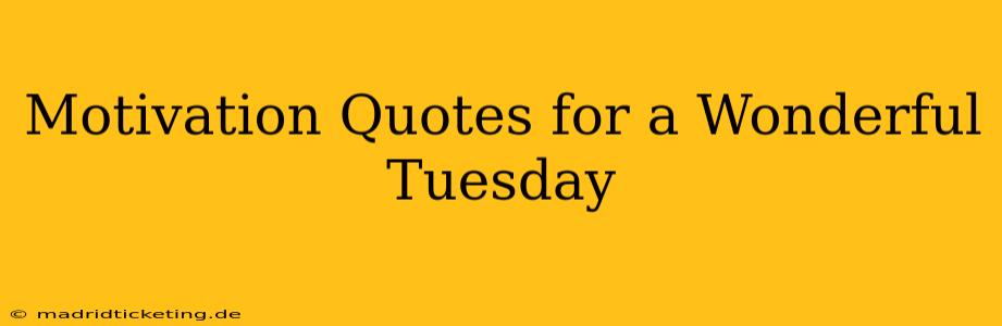 Motivation Quotes for a Wonderful Tuesday