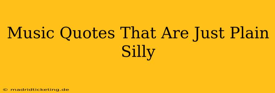 Music Quotes That Are Just Plain Silly