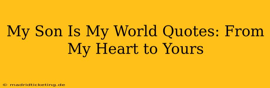 My Son Is My World Quotes: From My Heart to Yours