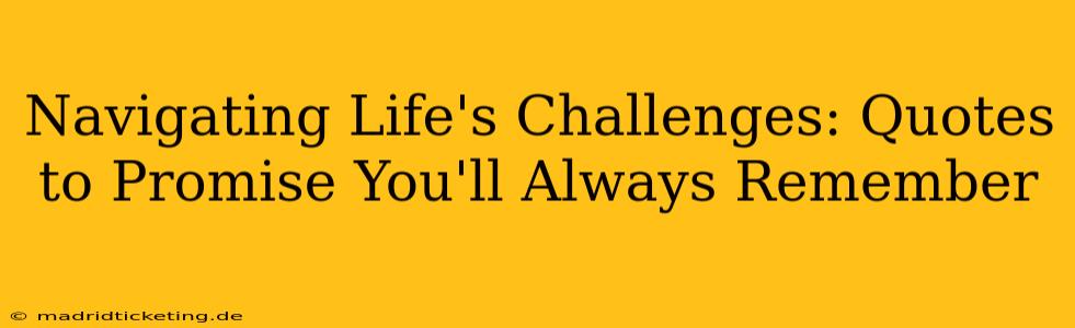 Navigating Life's Challenges: Quotes to Promise You'll Always Remember