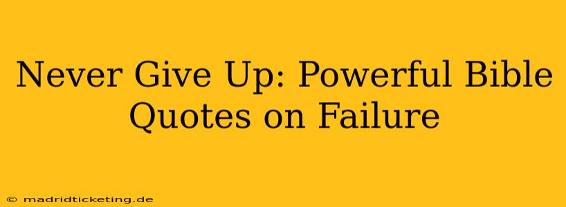 Never Give Up: Powerful Bible Quotes on Failure