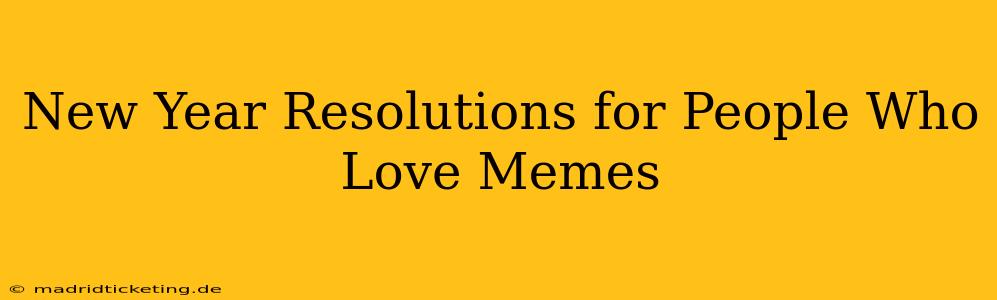 New Year Resolutions for People Who Love Memes