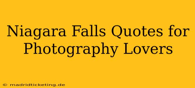 Niagara Falls Quotes for Photography Lovers