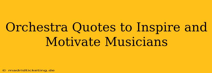 Orchestra Quotes to Inspire and Motivate Musicians