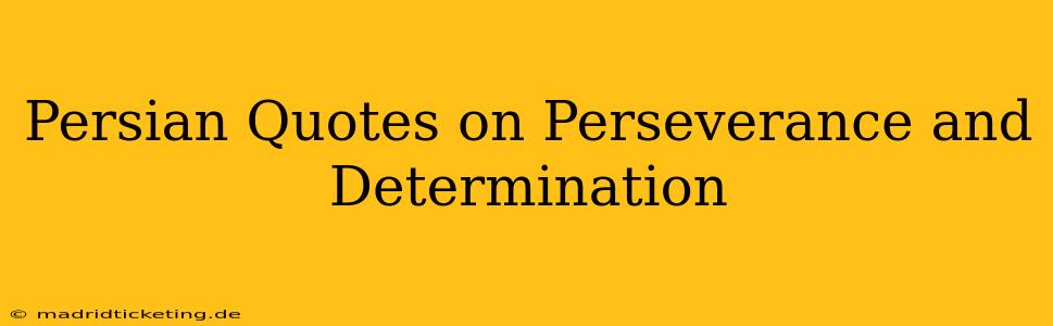 Persian Quotes on Perseverance and Determination
