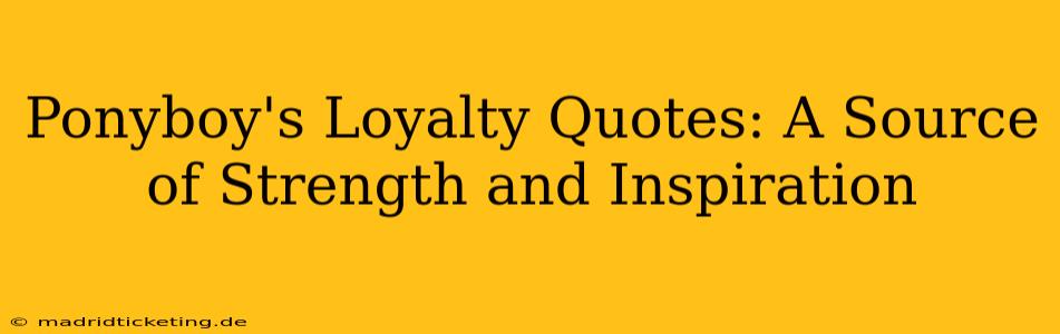 Ponyboy's Loyalty Quotes: A Source of Strength and Inspiration