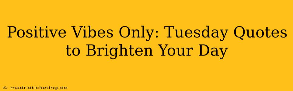 Positive Vibes Only: Tuesday Quotes to Brighten Your Day