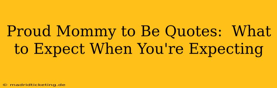 Proud Mommy to Be Quotes:  What to Expect When You're Expecting