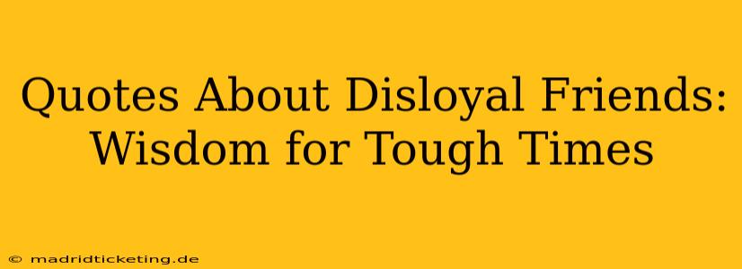 Quotes About Disloyal Friends: Wisdom for Tough Times
