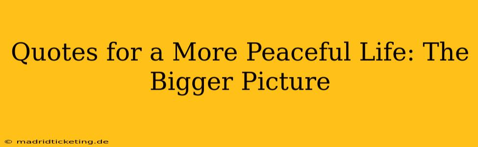 Quotes for a More Peaceful Life: The Bigger Picture
