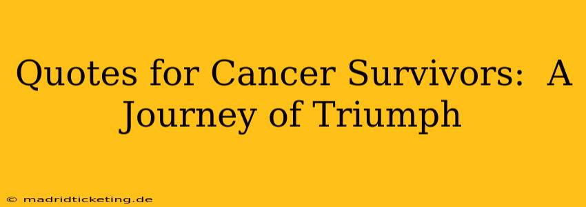 Quotes for Cancer Survivors:  A Journey of Triumph