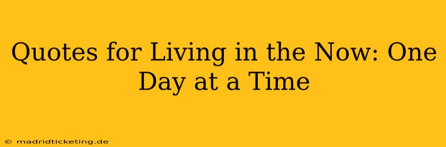 Quotes for Living in the Now: One Day at a Time