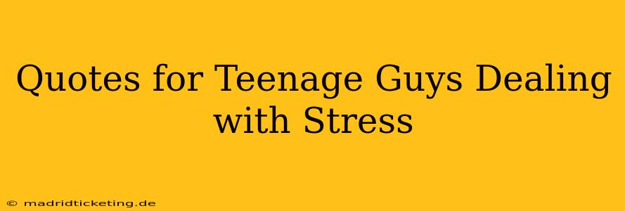 Quotes for Teenage Guys Dealing with Stress
