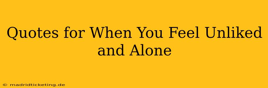 Quotes for When You Feel Unliked and Alone