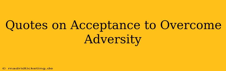 Quotes on Acceptance to Overcome Adversity
