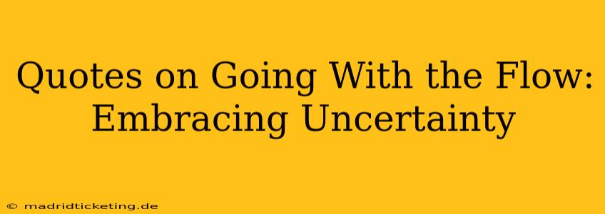 Quotes on Going With the Flow: Embracing Uncertainty