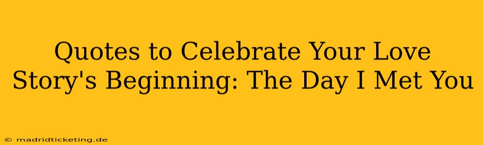 Quotes to Celebrate Your Love Story's Beginning: The Day I Met You