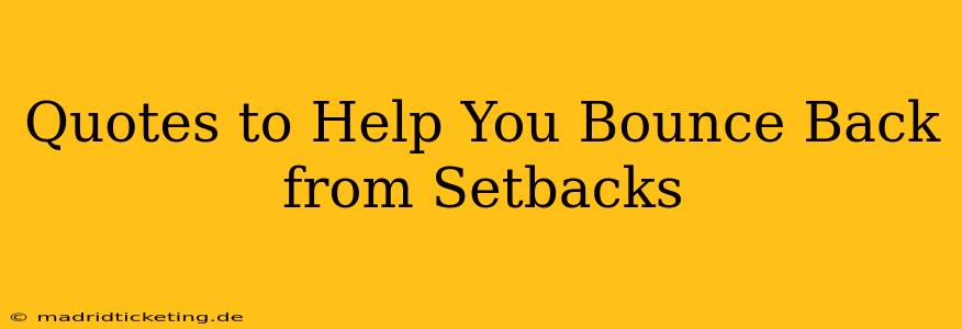 Quotes to Help You Bounce Back from Setbacks