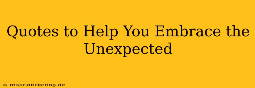 Quotes to Help You Embrace the Unexpected